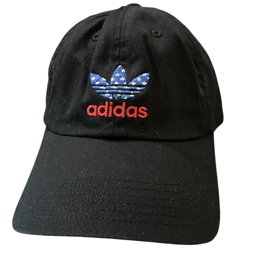 Adidas Black Cap with Blue and Red Logo